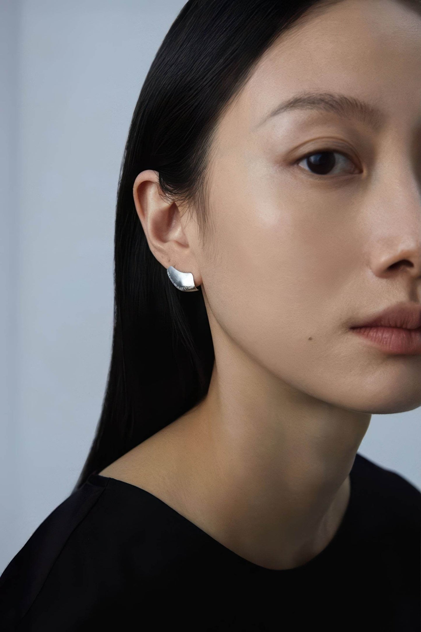 Modern Arc Earrings - Satin Finish Minimalist Jewelry,Unisex Style