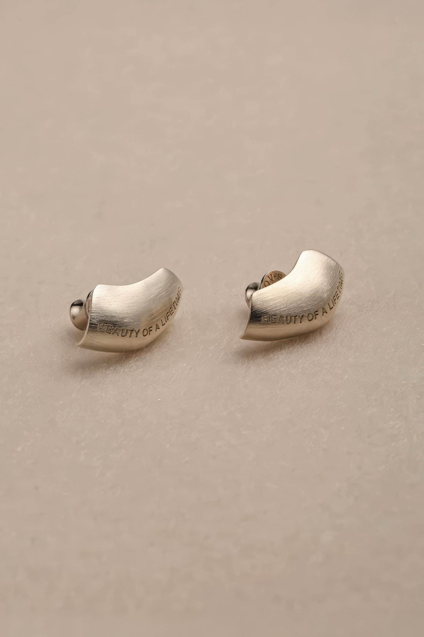 Modern Arc Earrings - Satin Finish Minimalist Jewelry,Unisex Style