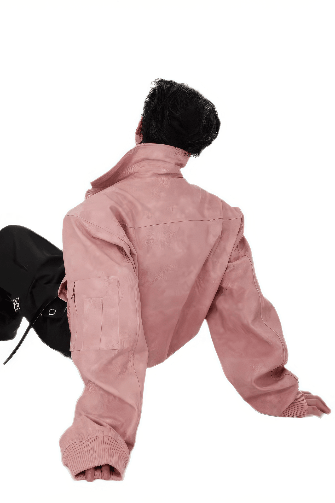 Men’s Trendy Polka Dot Gradient Pink Bomber Jacket with Shoulder Pads & Zipper Details