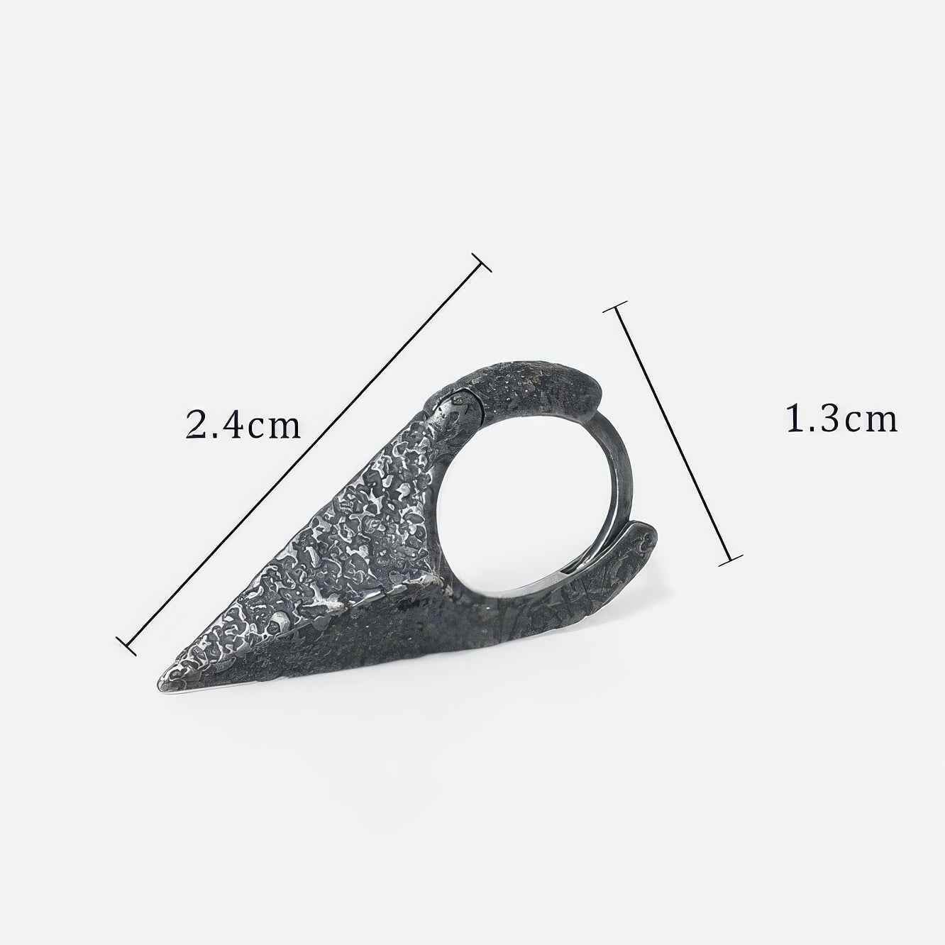 Neutral Black Rock Texture Geometric Ear Stud Earrings