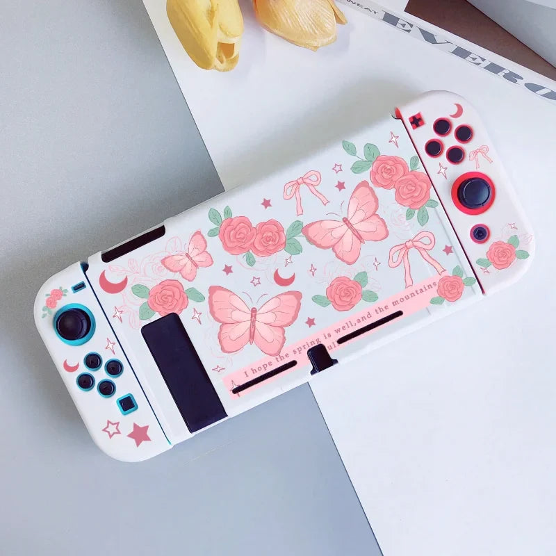 Étui Nintendo Switch Papillon rose