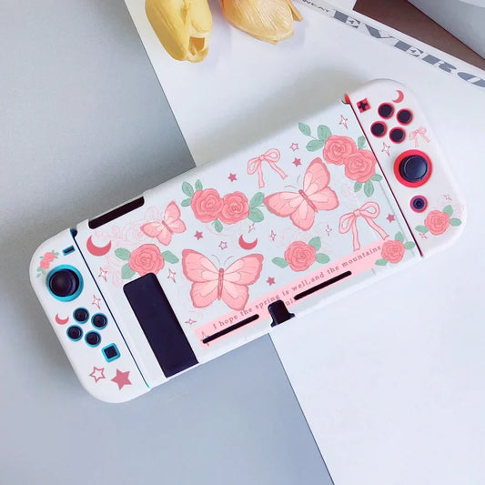 Étui Nintendo Switch Papillon rose