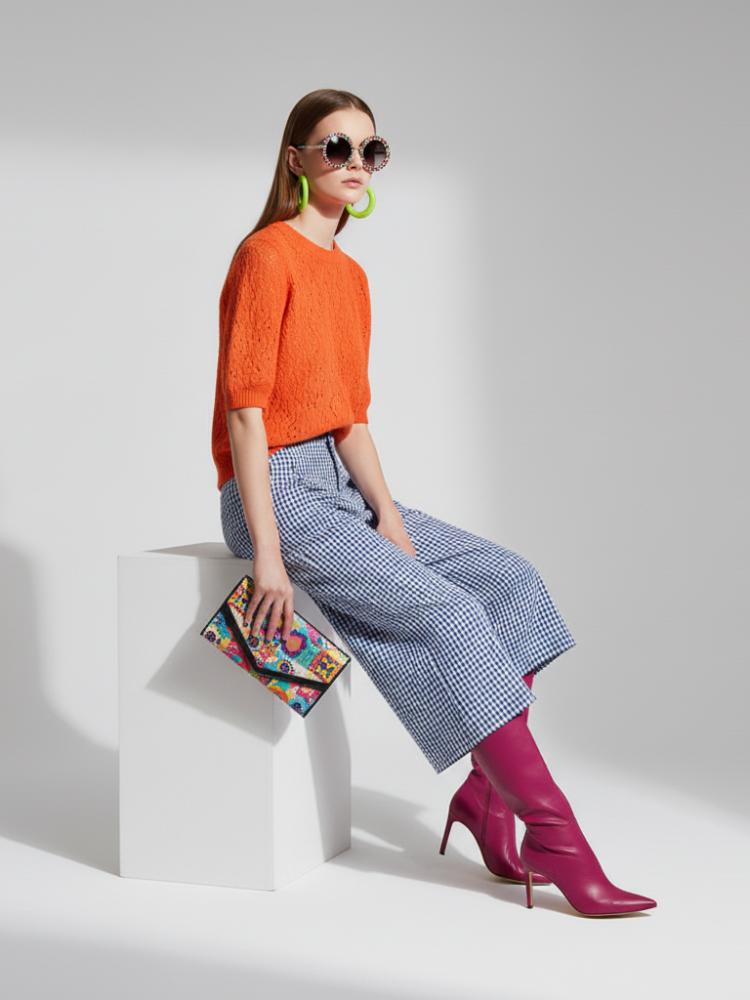 Plaid Wide-Leg Pants, Brooklyn Heights | Women - BYMANYC ® New York