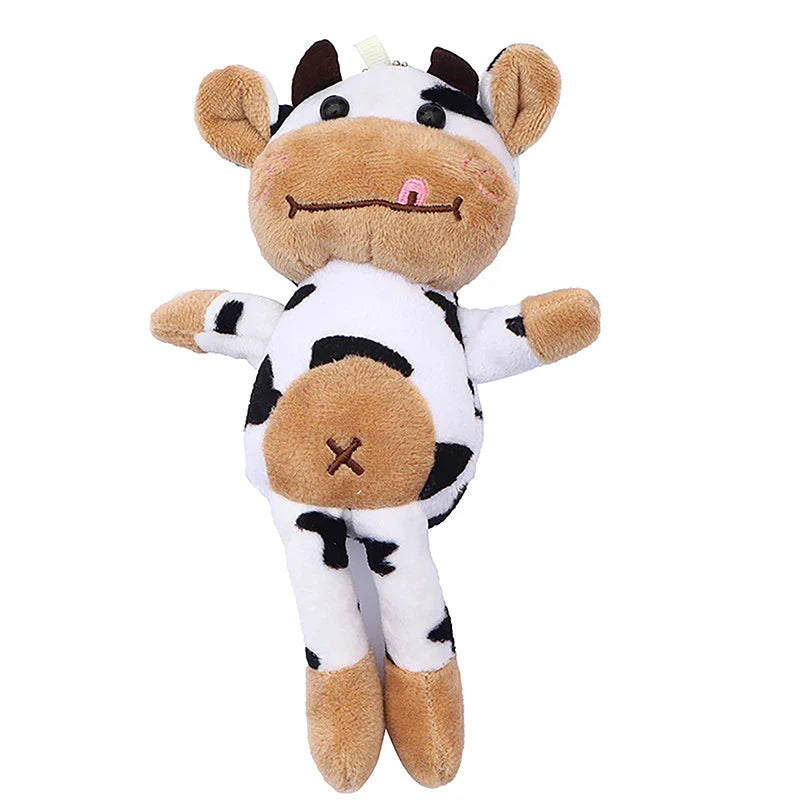 Llavero con colgante de peluche de vaca