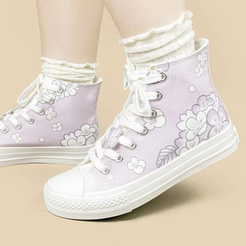 Kawaii Pastel Lavender High Tops