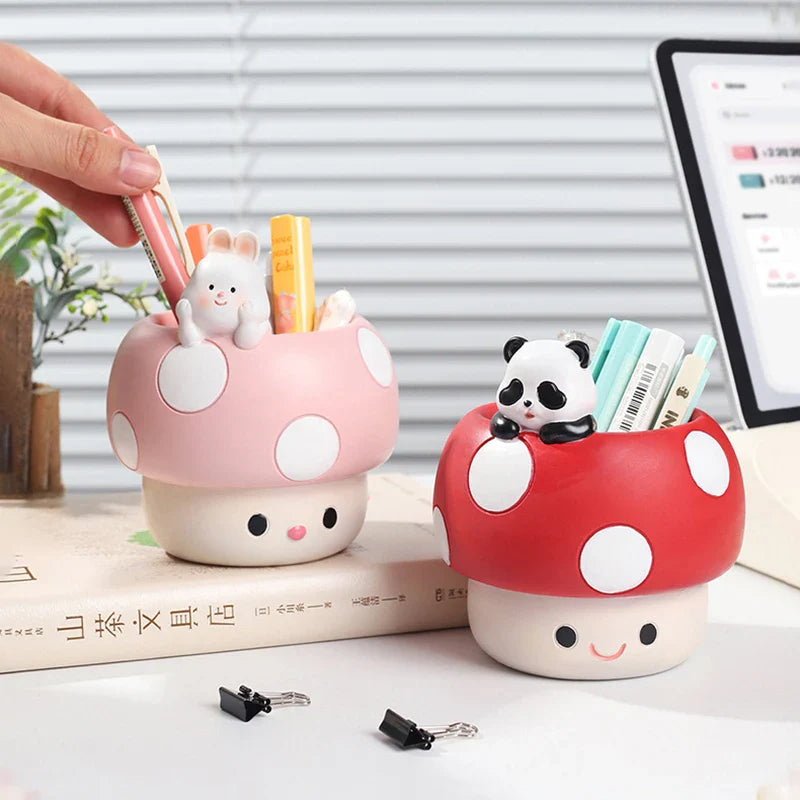 Pots de plantes succulentes en forme de champignons kawaii