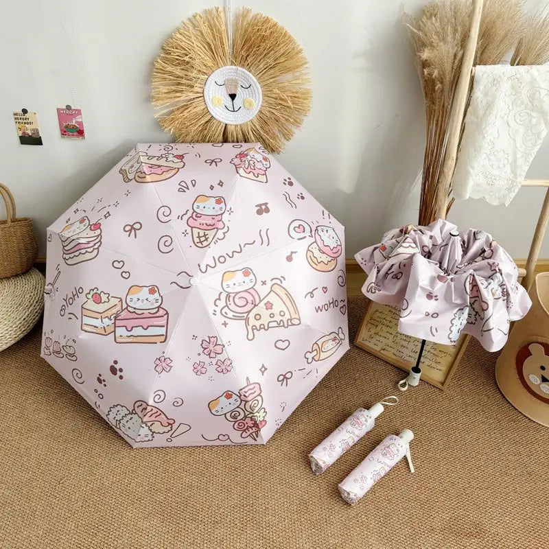 Parapluie pare-soleil Kawaii Kitty Treats