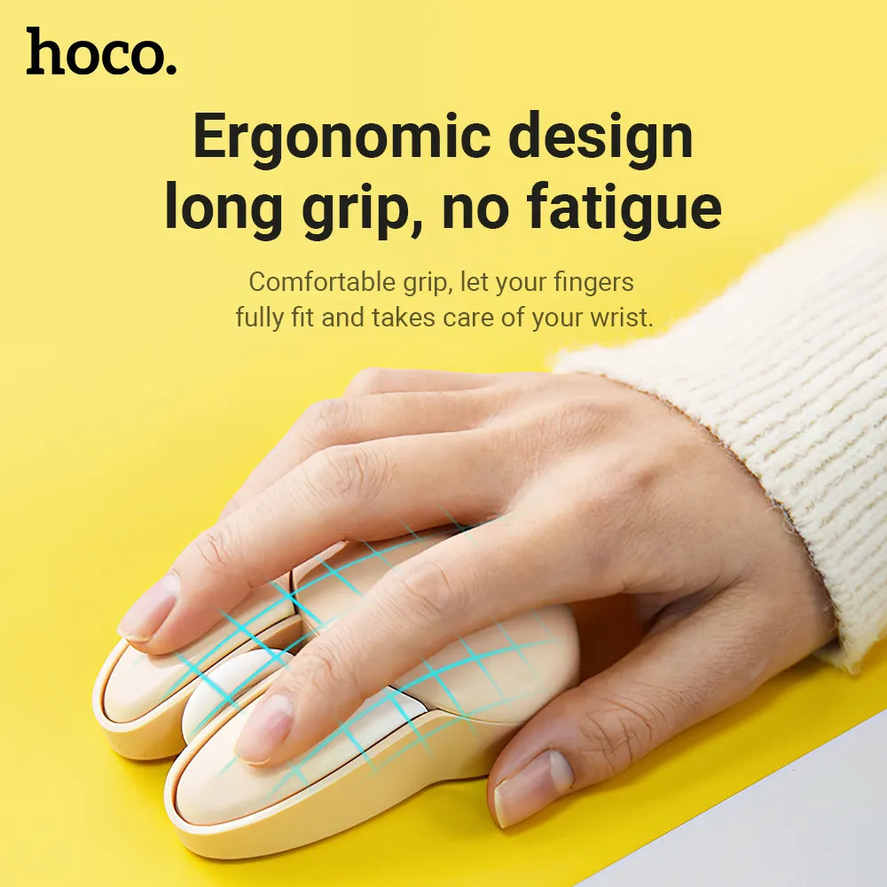 Ratón de computadora inalámbrico con forma de conejito