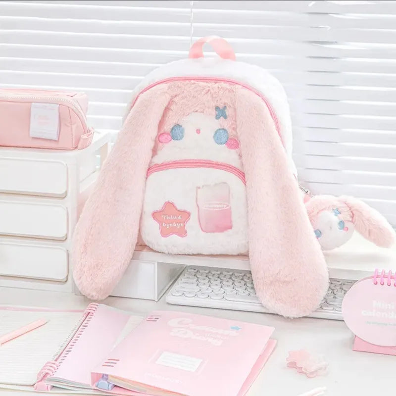 Sac à dos en peluche lapin kawaii 