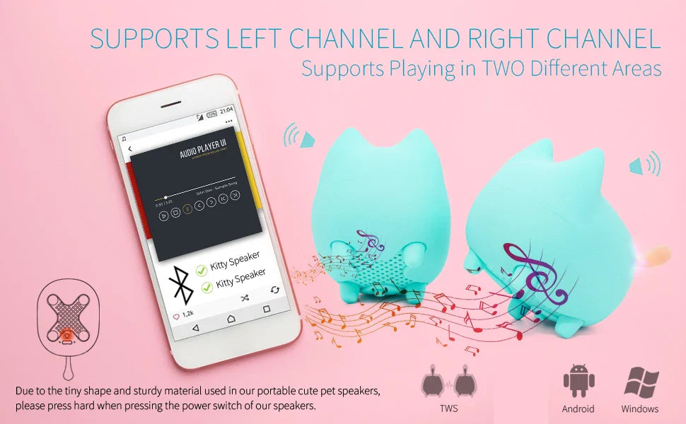 Mini haut-parleur Bluetooth sans fil pour chat