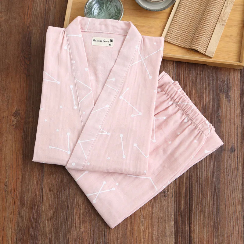 Kawaii Kimono Style Floral Pajamas