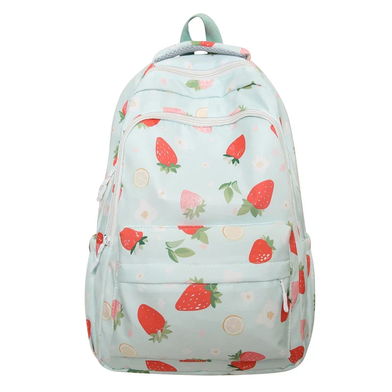 Sacs à dos à imprimé fraise pastel