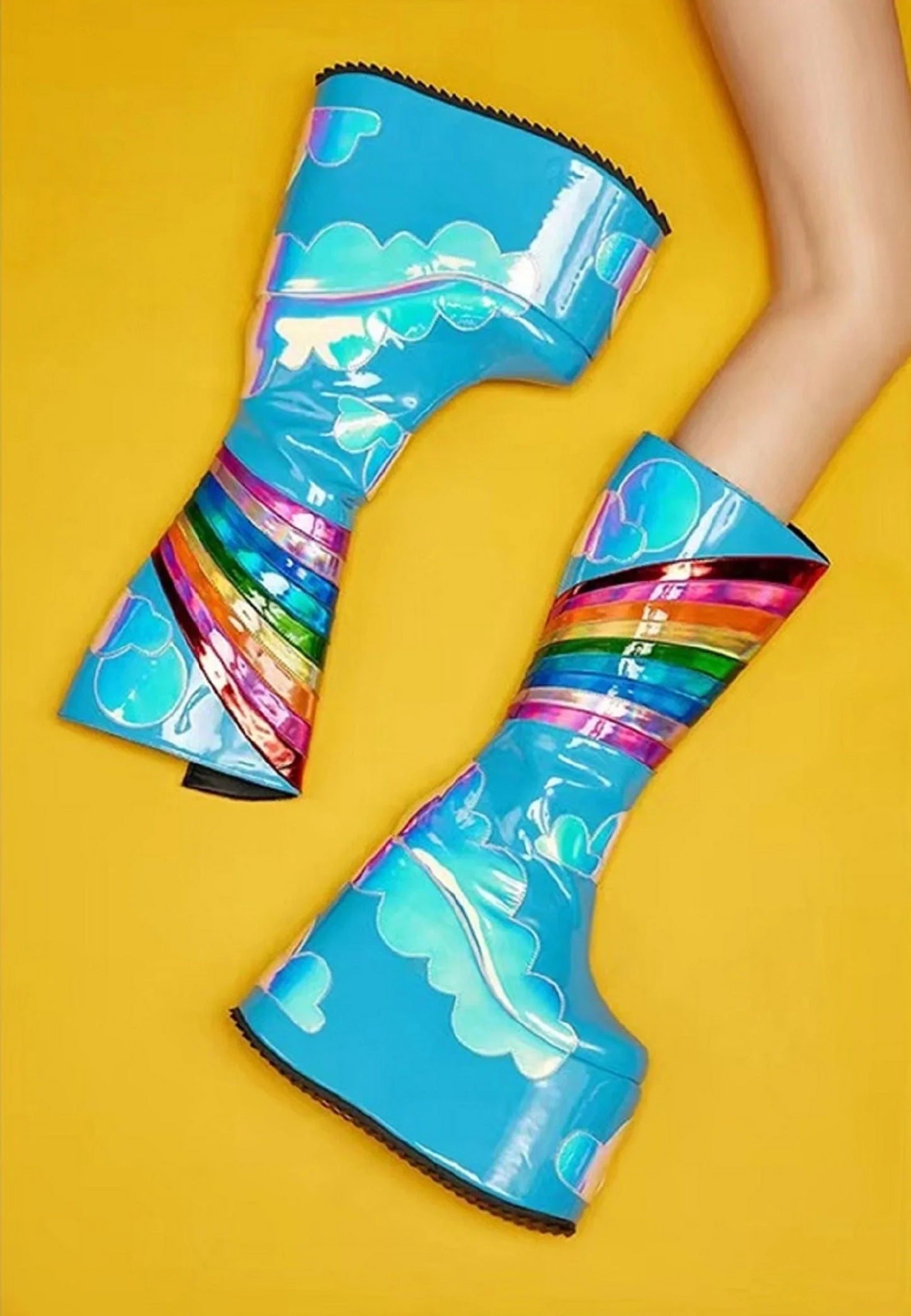 Bottes à plateforme Rainbow Clouds