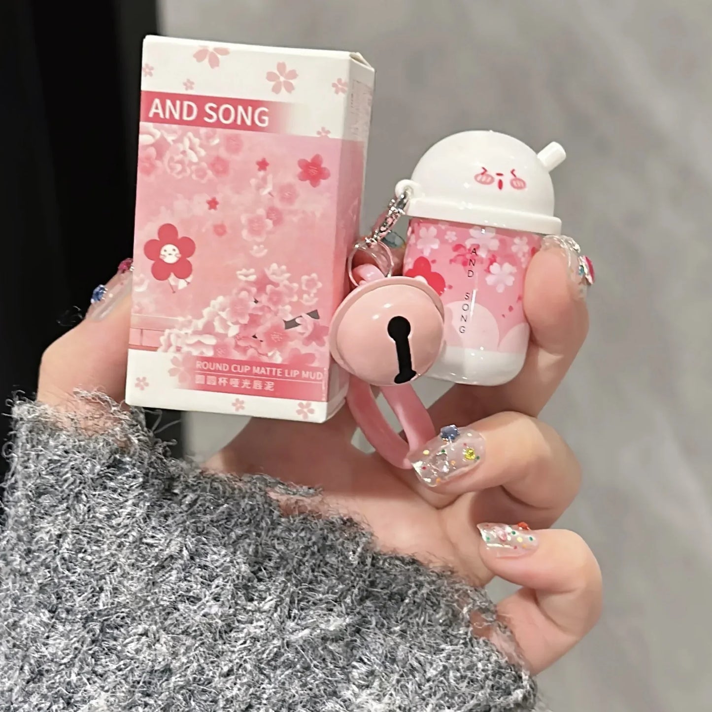 Porte-clés rouge à lèvres mat