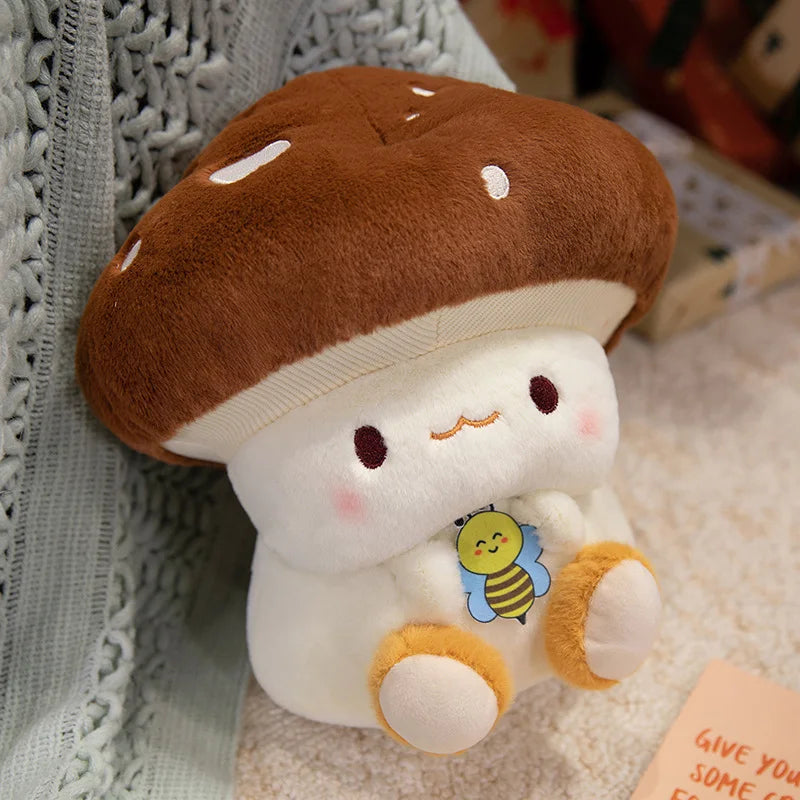 Peluches Kawaii Champignon et Abeille