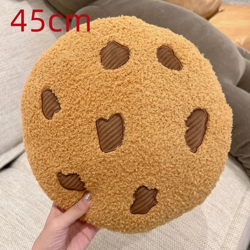 Almohada de peluche con forma de galleta con chispas de chocolate