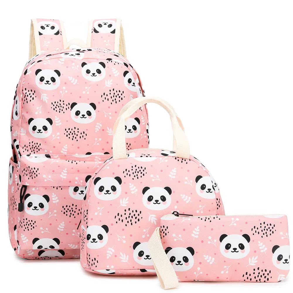 Ensemble de sacs à dos à imprimé panda rose