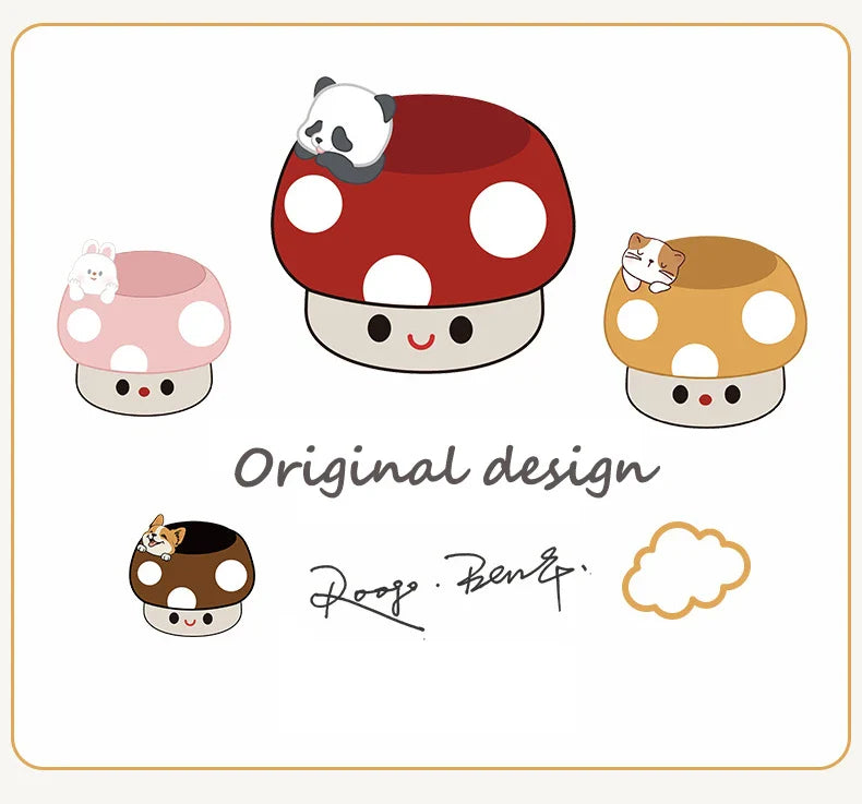 Pots de plantes succulentes en forme de champignons kawaii