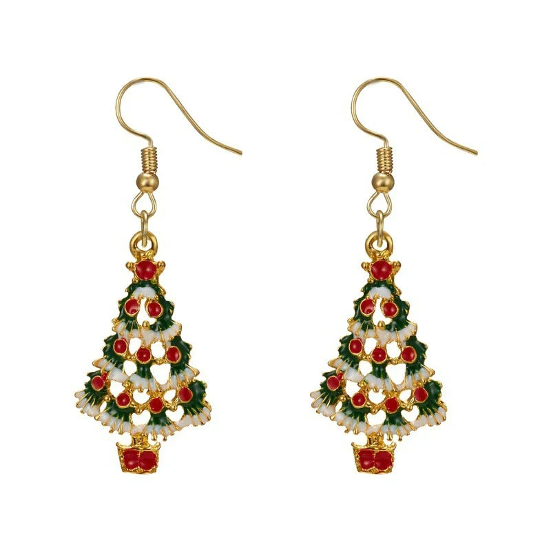 Boucles d'oreilles pendantes de Noël
