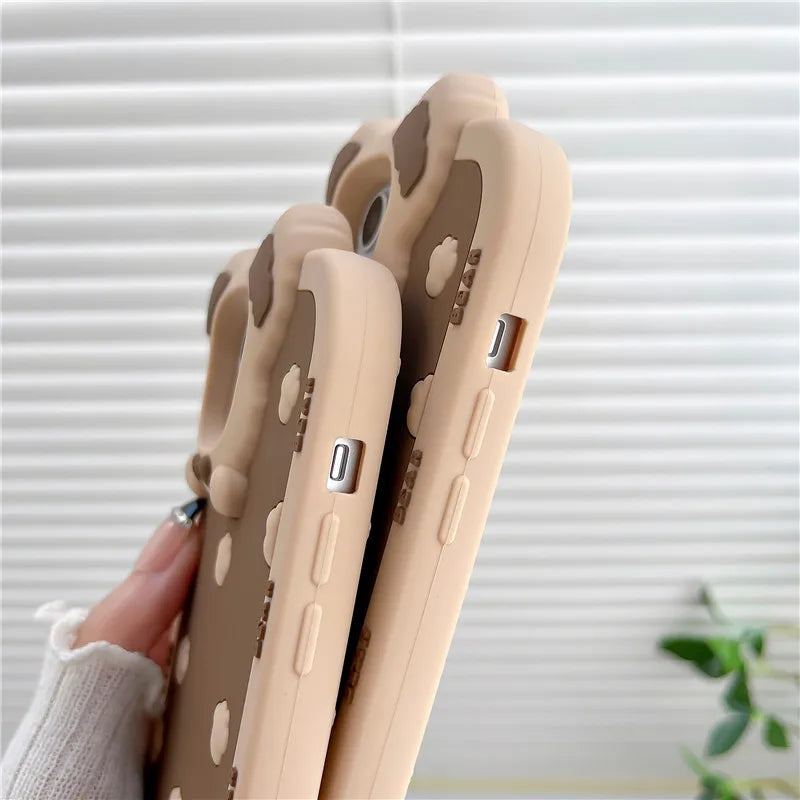 Coque iPhone avec empreintes d'ours et de pattes mignonnes