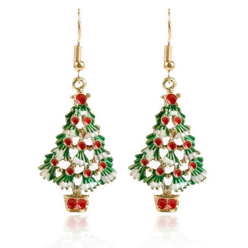 Boucles d'oreilles pendantes de Noël