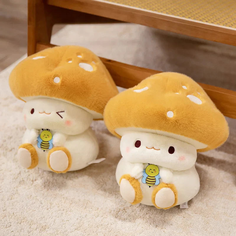 Peluches Kawaii Champignon et Abeille