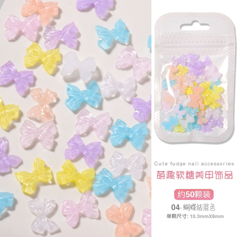 Charms pour ongles pastel brillants