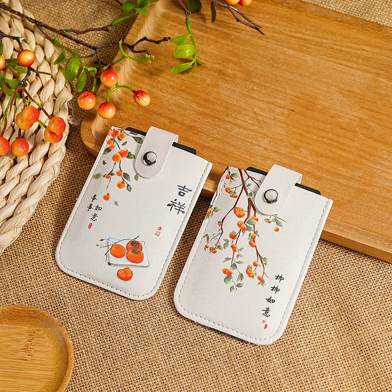 Kawaii Persimmon Cuties Protected Card Holder