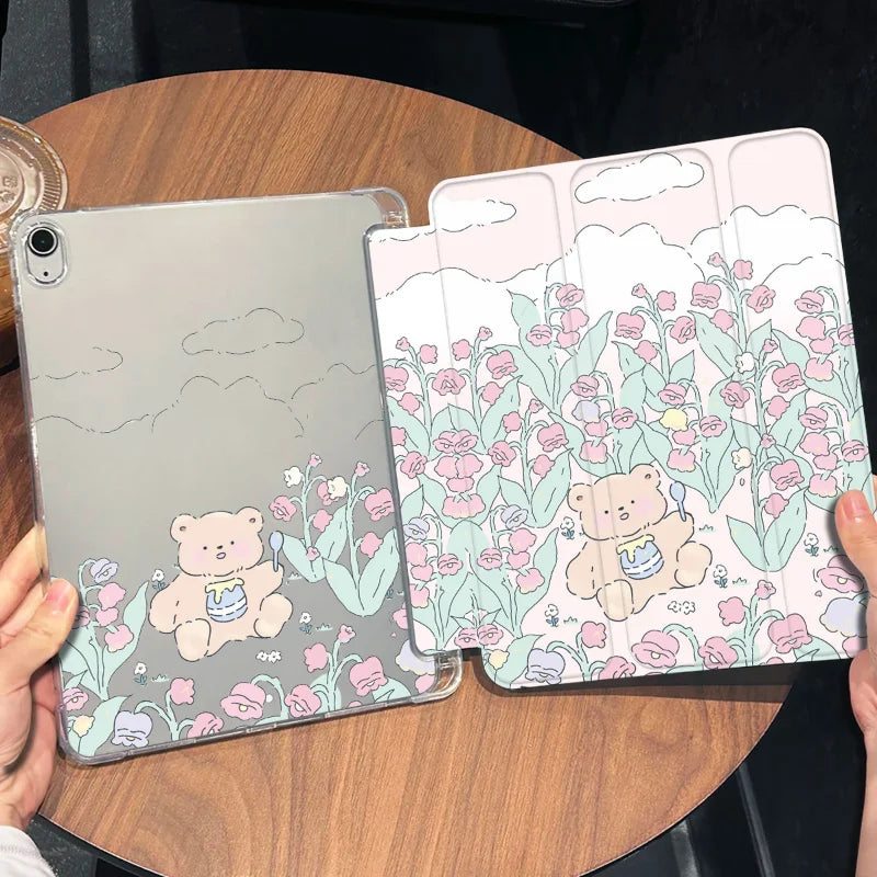 Flower Honey Bear iPad Case