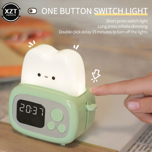 Reloj despertador tostador con luz nocturna