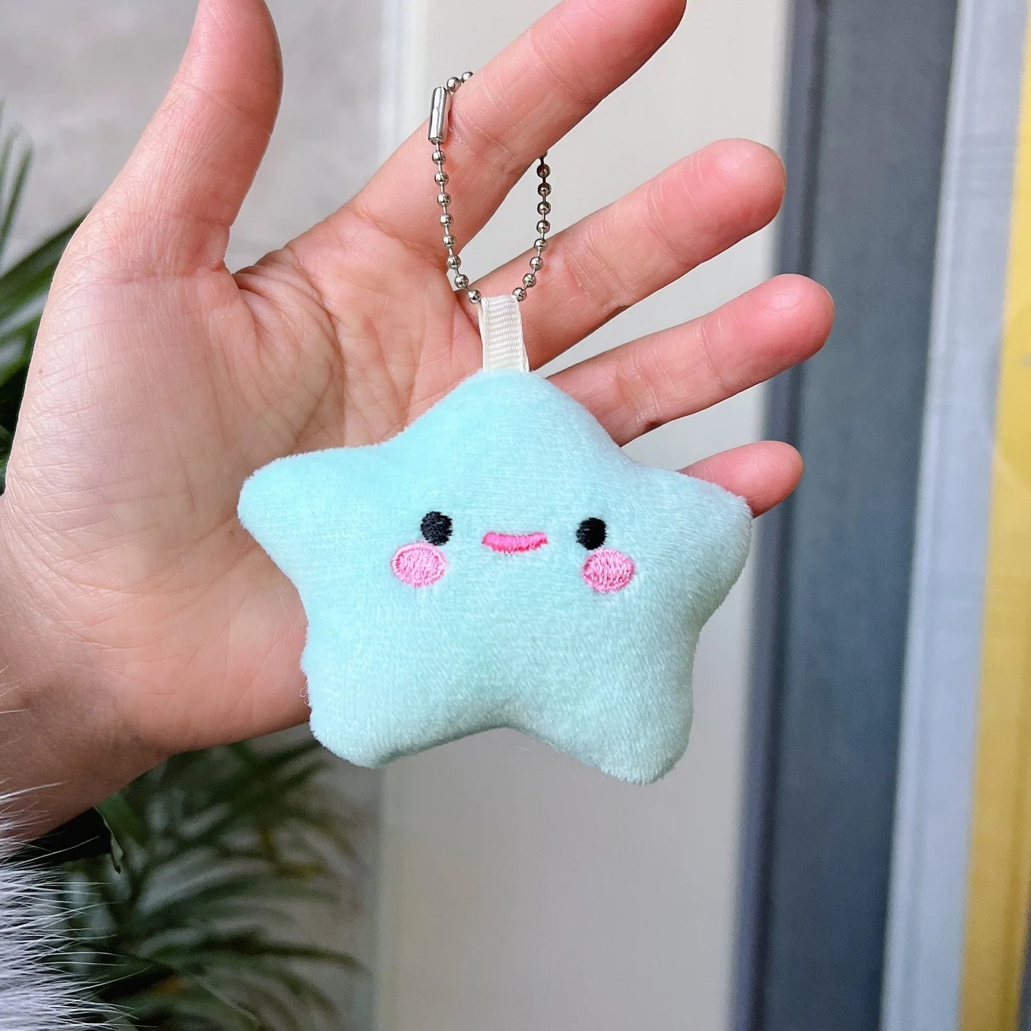 Porte-clés pendentif en peluche étoile kawaii