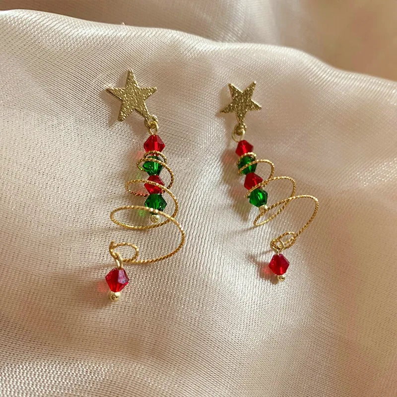 Boucles d'oreilles pendantes de Noël