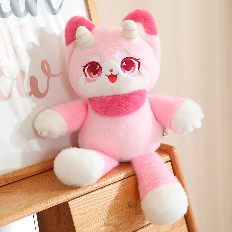 Peluches chat dragon kawaii