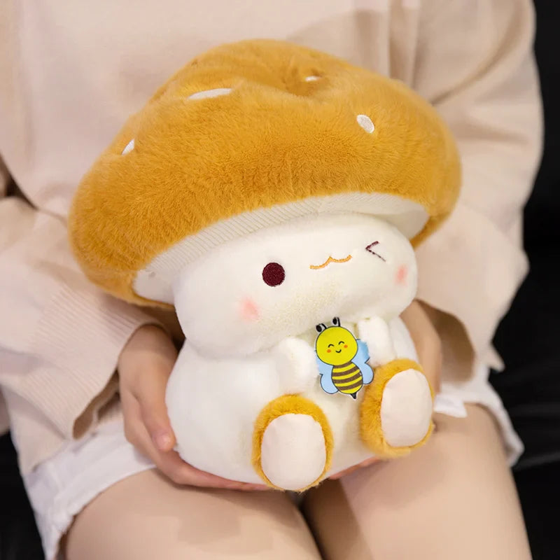 Peluches Kawaii Champignon et Abeille