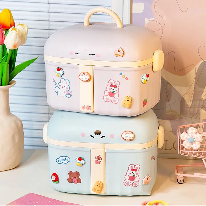 Cajas organizadoras de accesorios para el cabello en tonos pastel