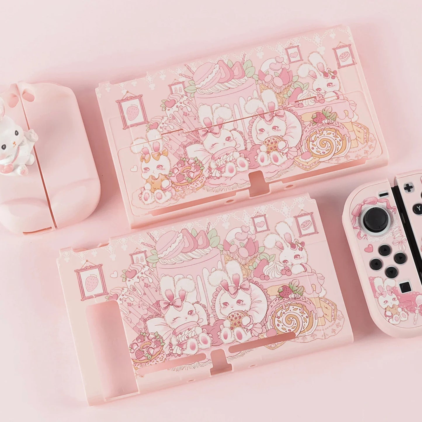 Coque Nintendo Switch rose Strawberry Bunny