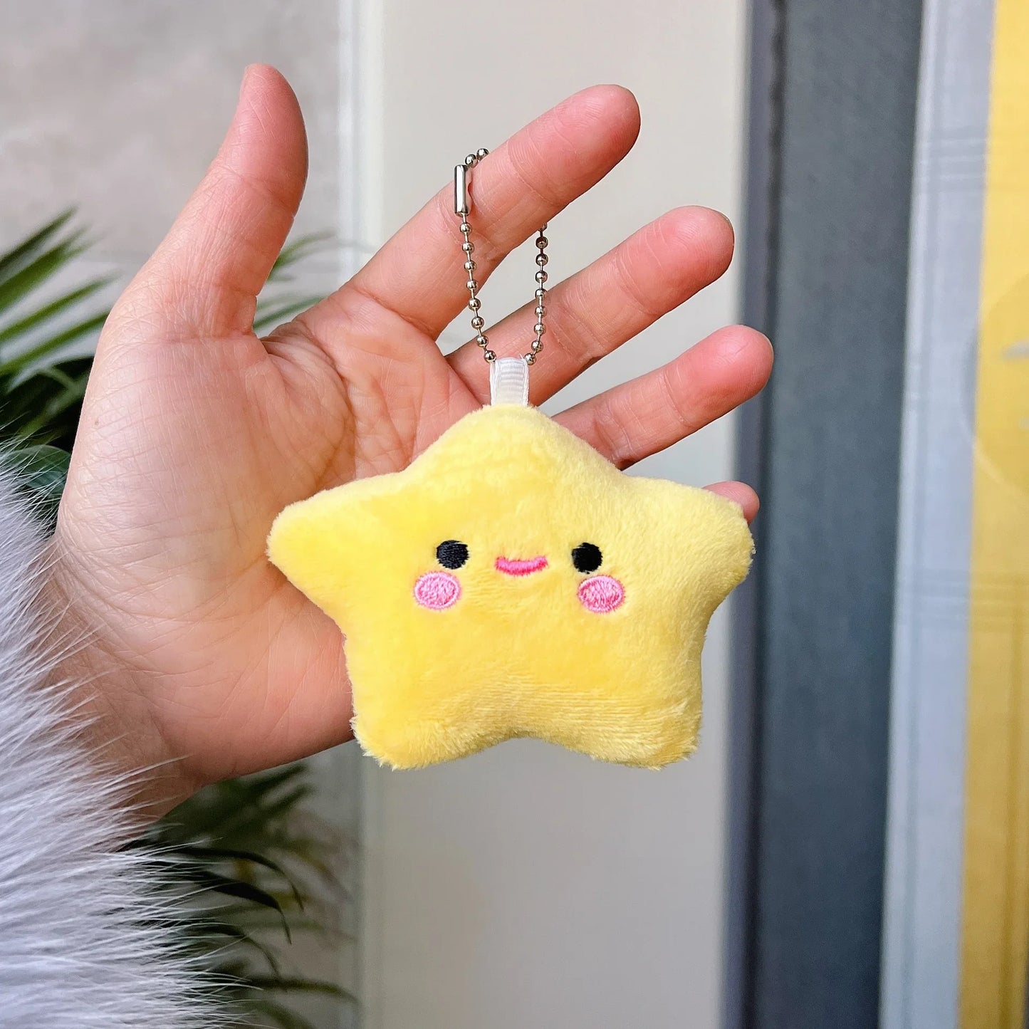 Porte-clés pendentif en peluche étoile kawaii