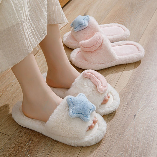 Chaussons en coton Lune et Étoile