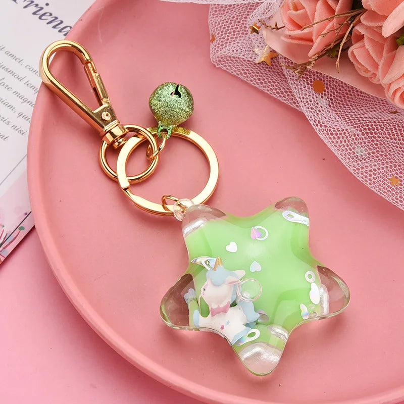 Sparkle Star Moving Liquid Keychain