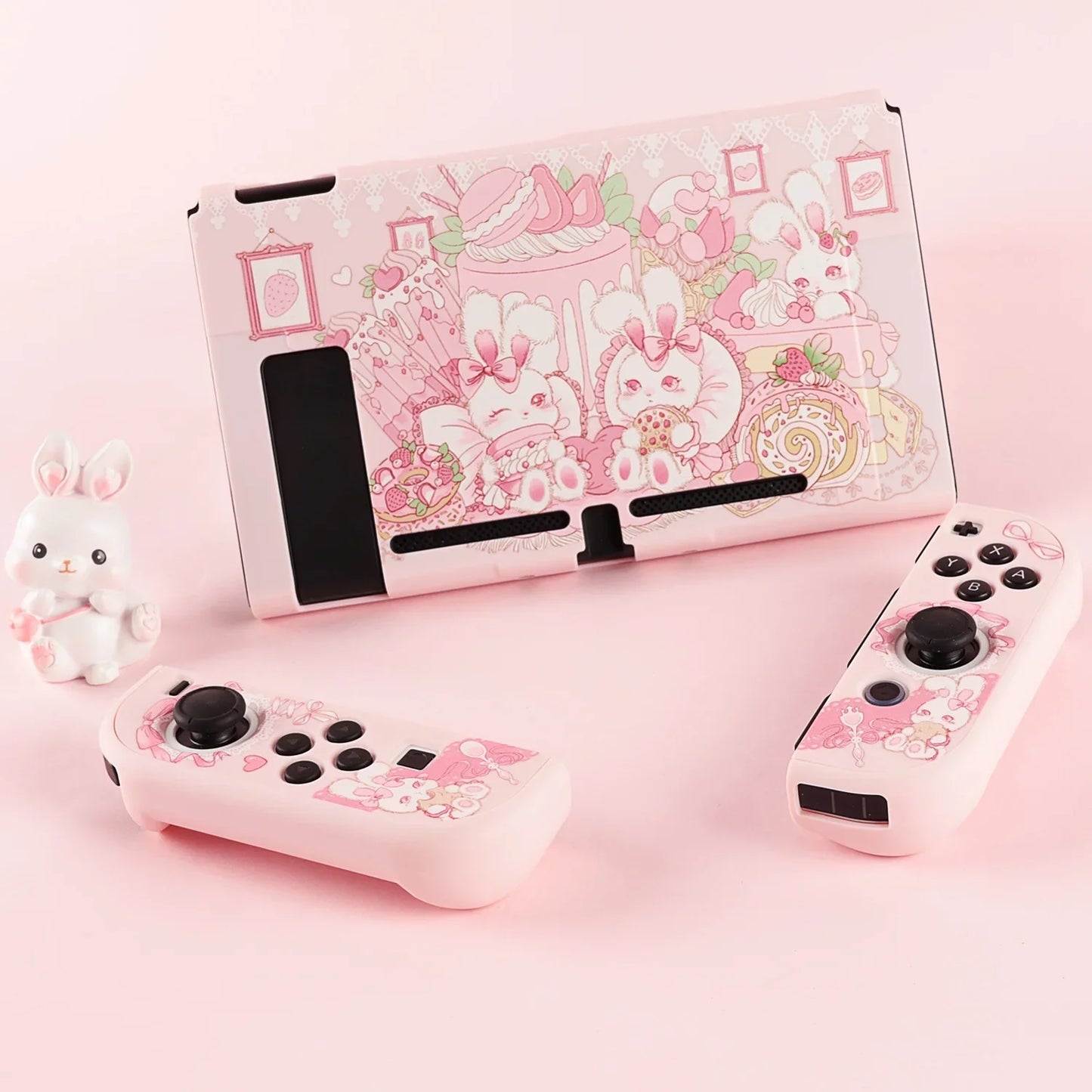 Coque Nintendo Switch rose Strawberry Bunny