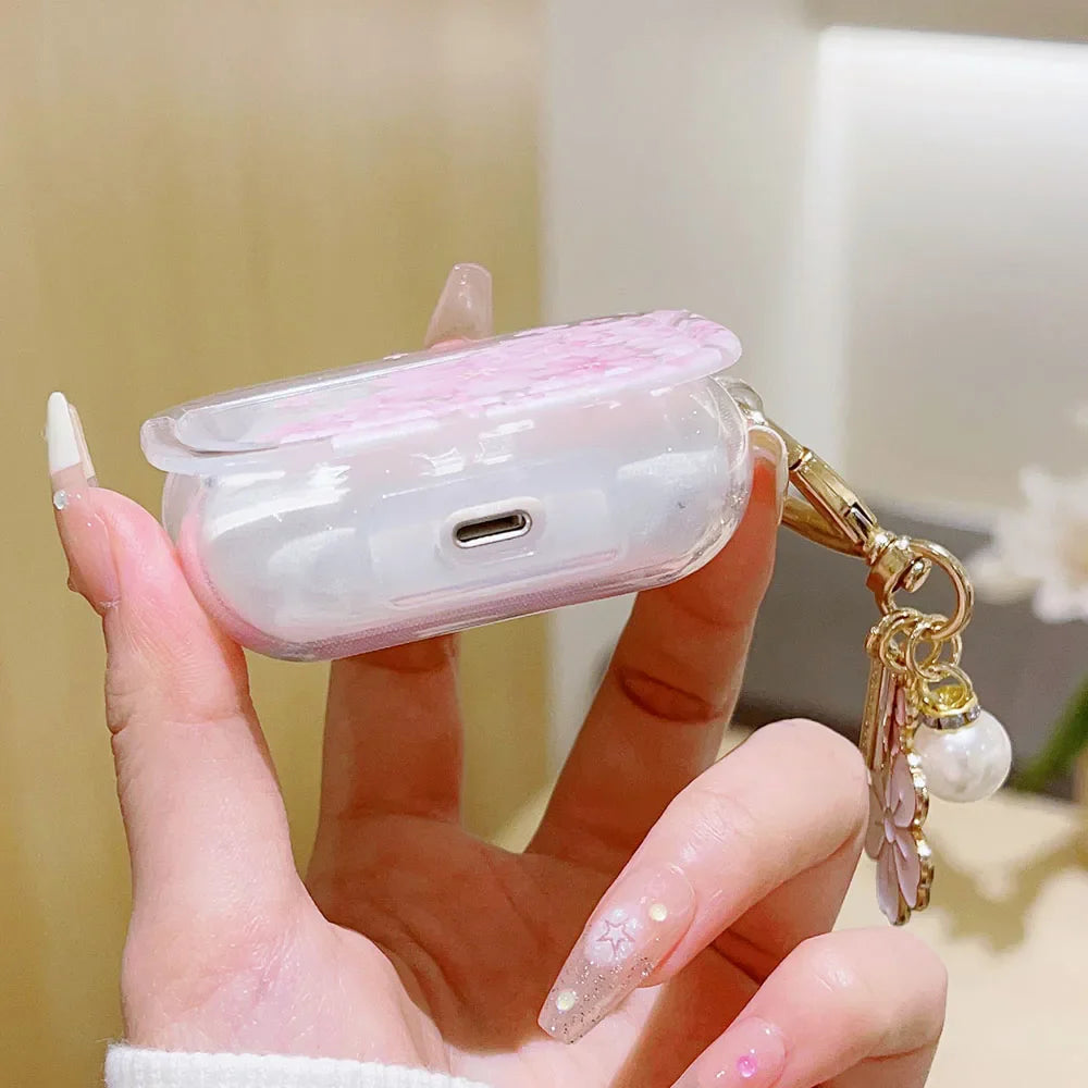 Estuche para AirPods con diseño de flor de cerezo