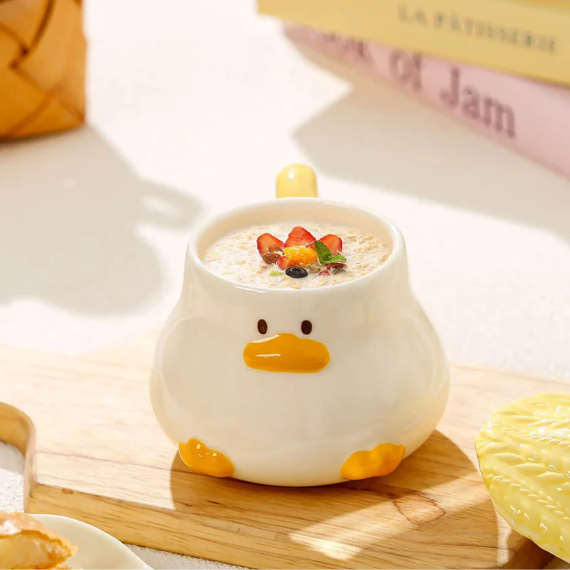 Tasse canard Kawaii avec couvercle