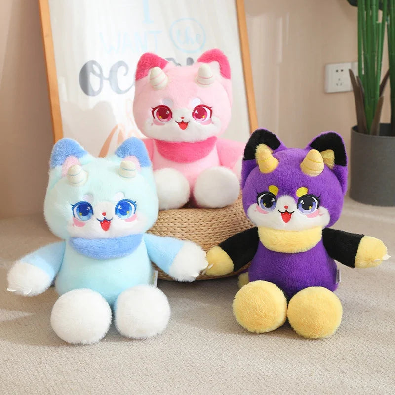 Peluches chat dragon kawaii