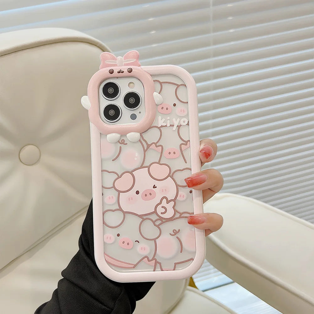 Coque iPhone Kawaii Pigs