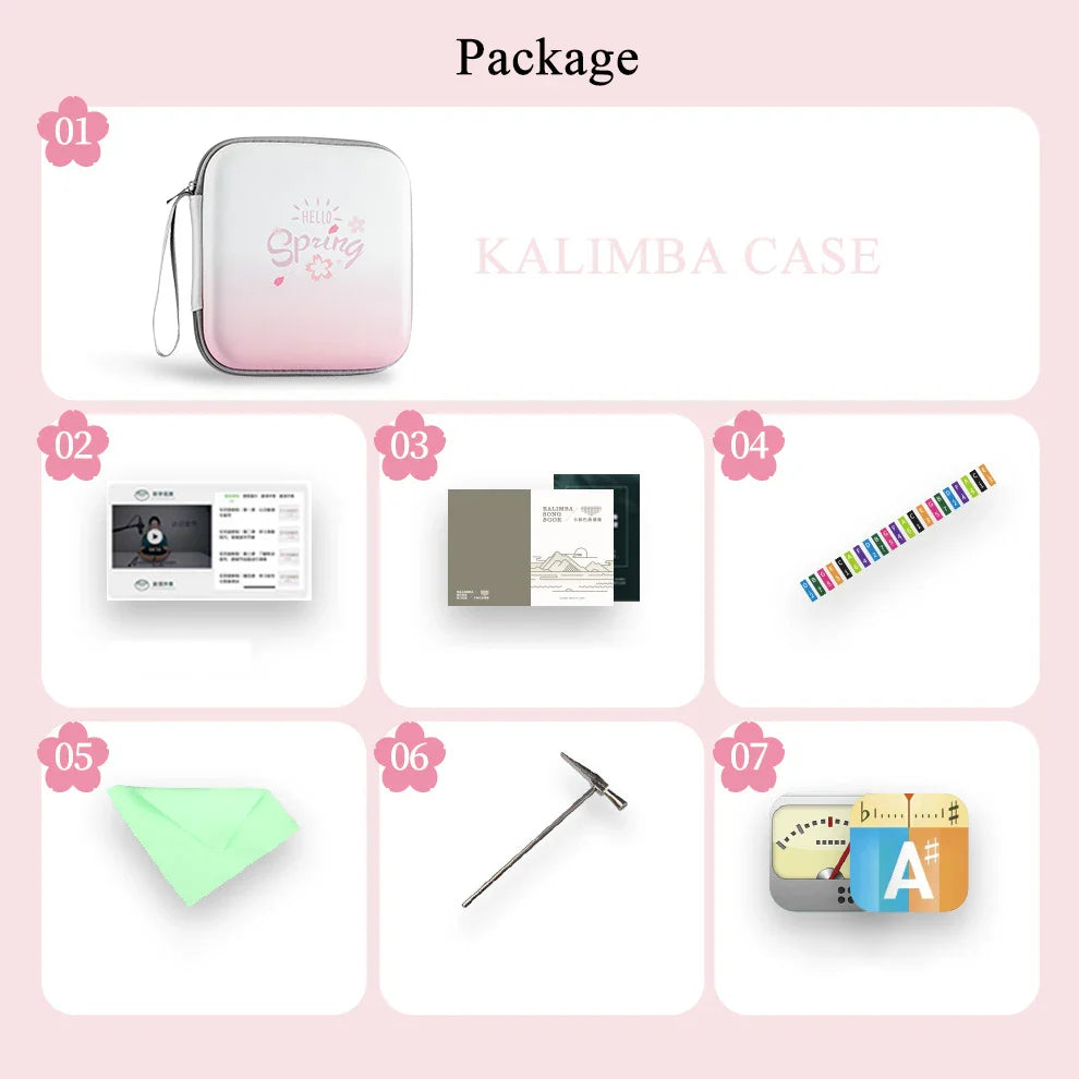 Kalimba transparent en forme de Sakura