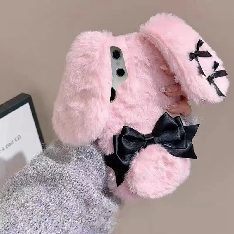 Coque de téléphone Samsung en peluche lapin Kawaii