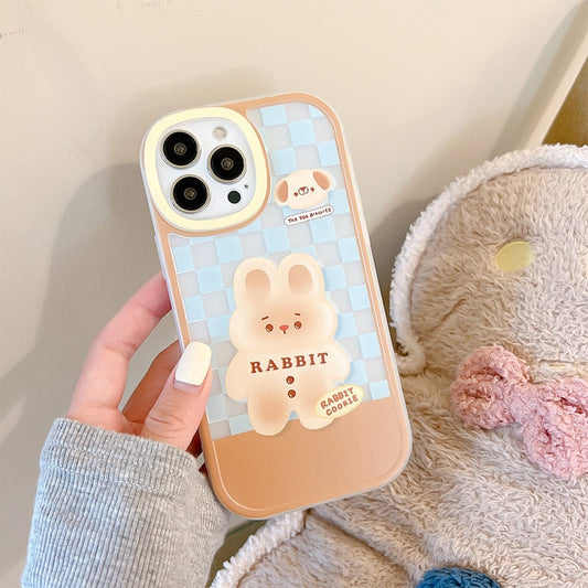 Funda para iPhone con diseño de cachorro y conejito de chocolate