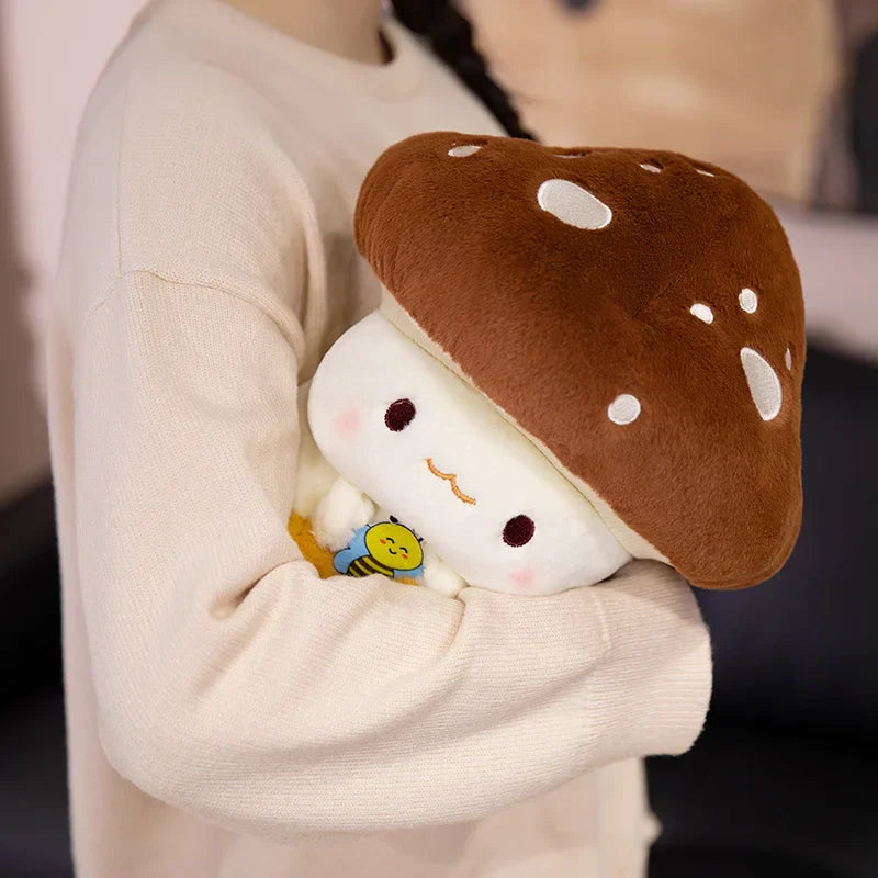 Peluches Kawaii Champignon et Abeille