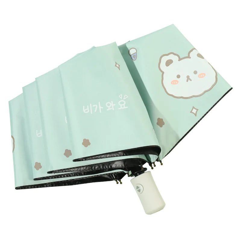 Paraguas pastel de oso kawaii