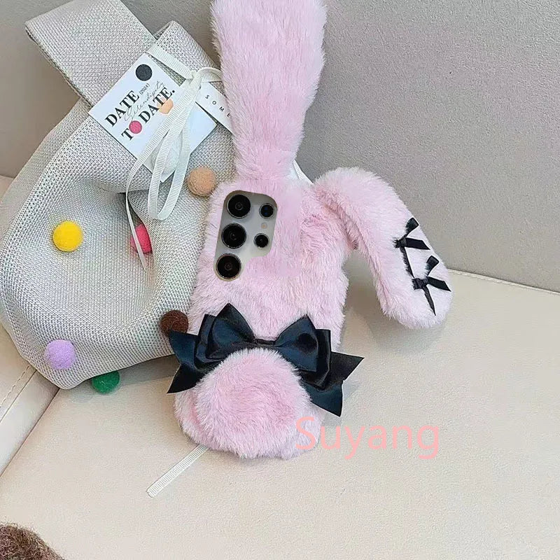 Coque de téléphone Samsung en peluche lapin Kawaii